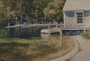 20116 image of watercolor Mast Landing Fishing